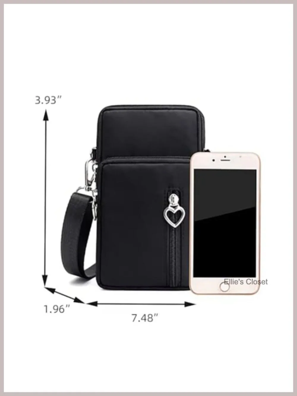 Water Resistant Nylon Crossbody Phone Bag with Adjustable Strap Mini Shoulder